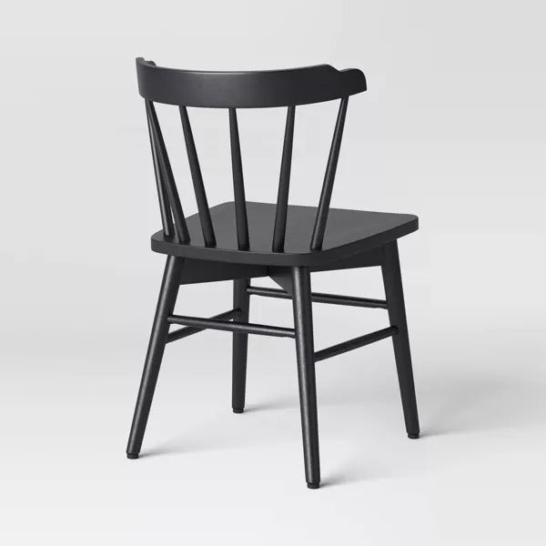 Wooden Barrel Dining Chair Black (FA) - Threshold: Curved Back, No Assembly Required