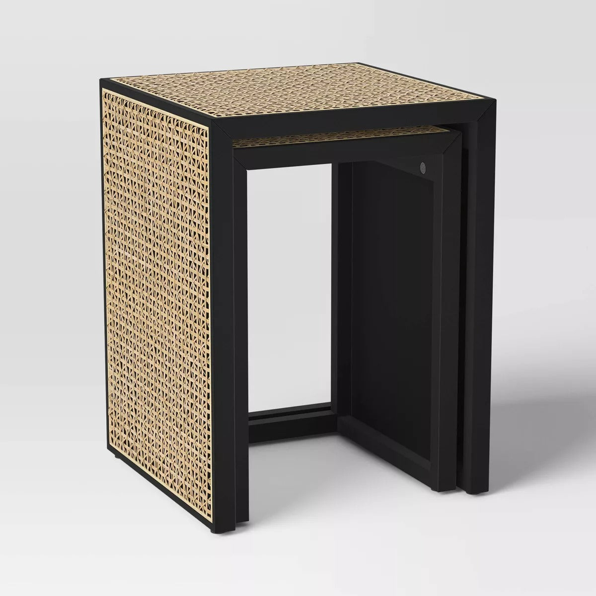Nesting Accent Table Black/Natural (FA) - Threshold: Square Wood Composite End Table, 24" Height