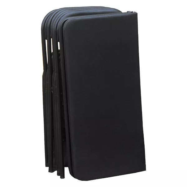 Peakform 5pc Folding Table Set Black: Vinyl Padded, Space-Saving Storage, No Tools Assembly (Please be advised that sets may be missing pieces or otherwise incomplete.