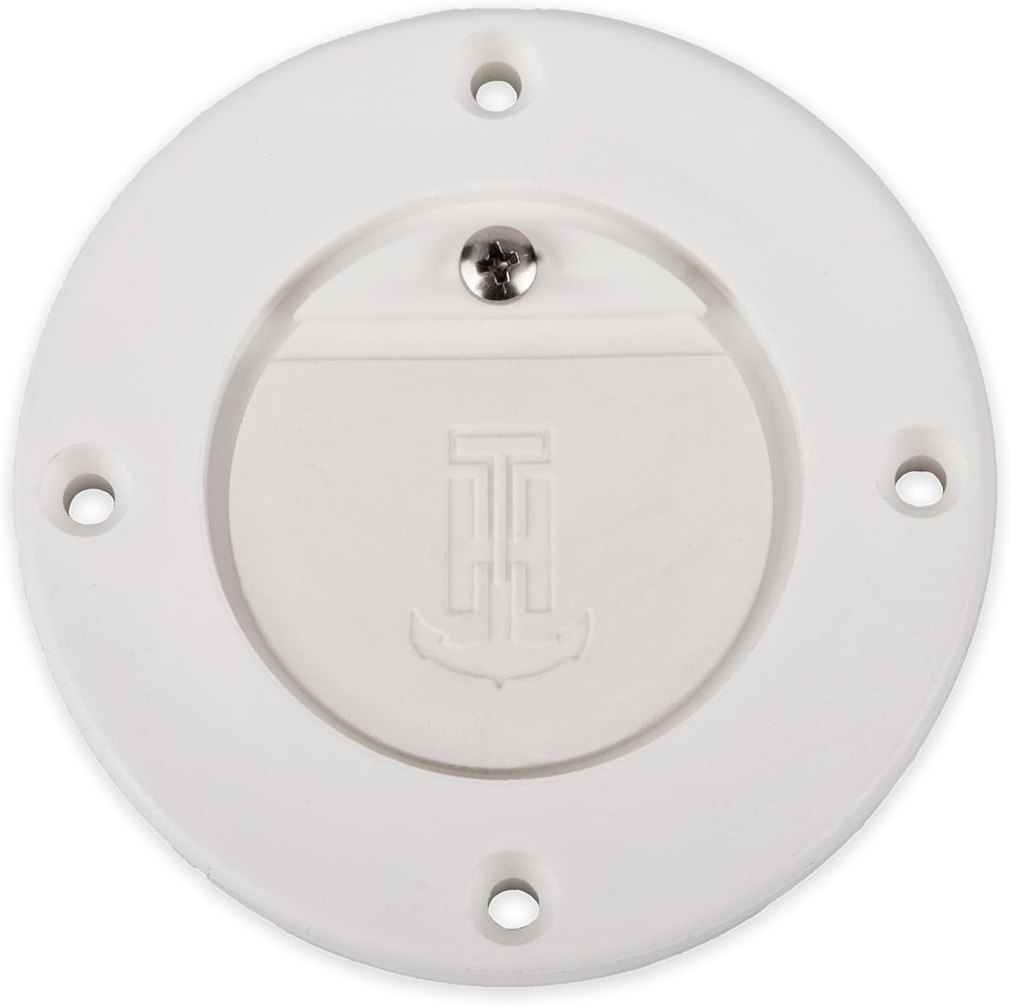 T-H Marine Premium Flush Mount Scupper Valve Assembly - Durable Thermo-Plastic Curl-Proof Design for Effective Marine Drainage, Mounts Over 1" to 1-1/4" Drain Tubes, Universal Compatibility - White
