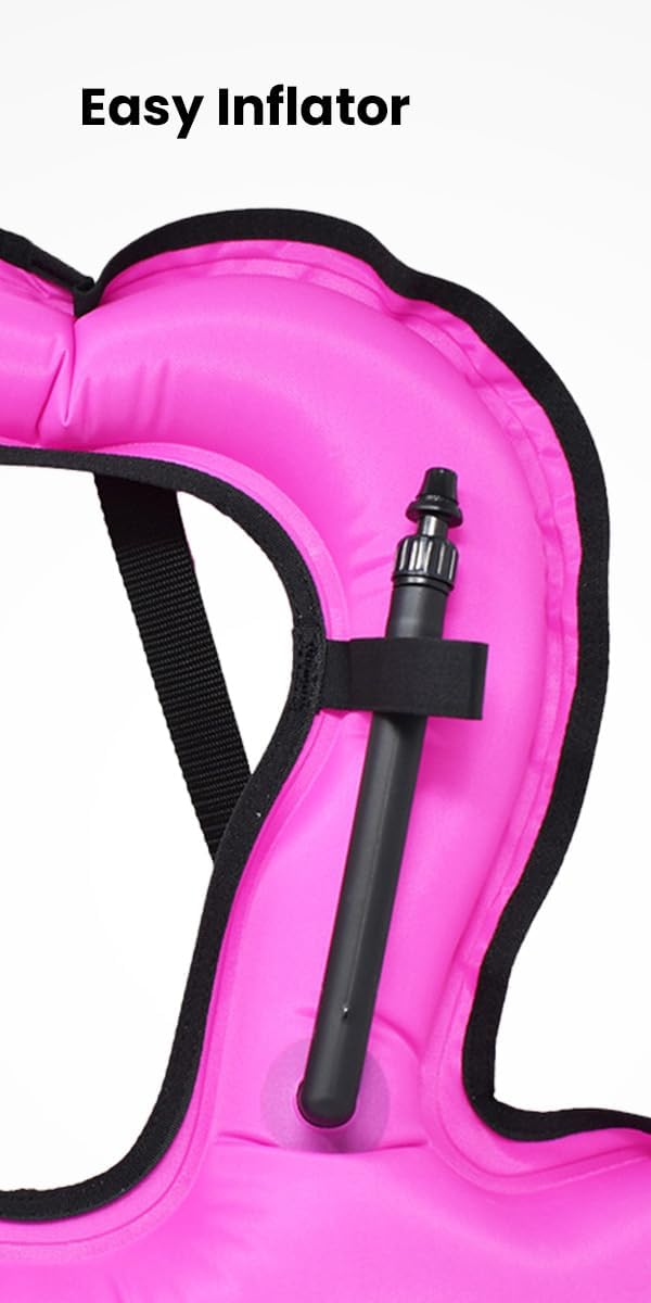 Scuba Choice Kid's Snorkel Vest with Name Box, Purple – Lightweight Adjustable Vest for Kids Up to 100 lbs with Easy Oral Inflator and Anti-Ride-Up Strap for Comfort and Safety
