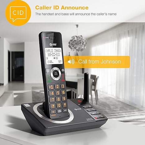 AT&T 4-Handset DECT 6.0 Expandable Cordless Home Phone with Large Display, Big Buttons, Answering Machine, Smart Call Blocker, Bluetooth Connect to Cell, Long Range, Caller ID, Speakerphone: DL72419