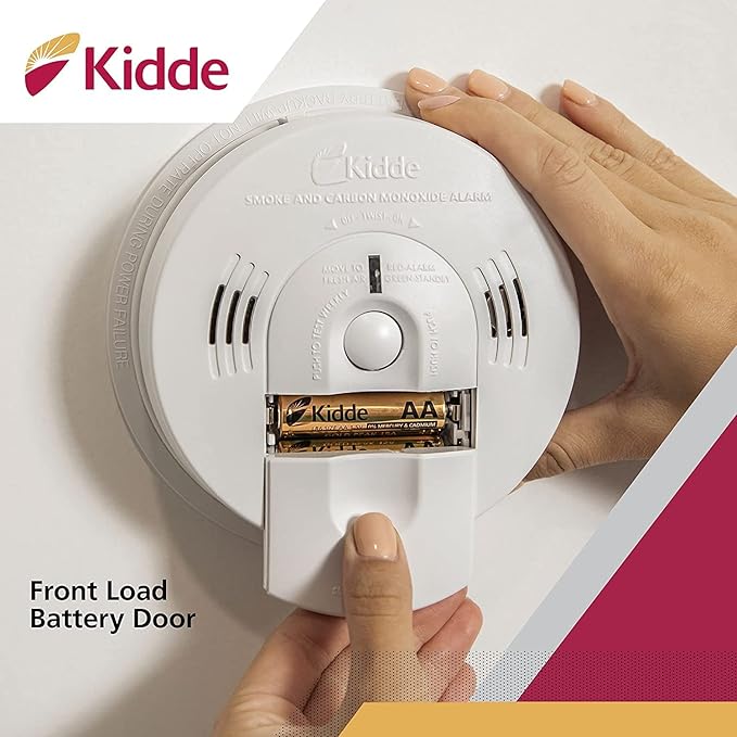 Kidde Hardwired Smoke & Carbon Monoxide Detector, AA Battery Backup Smoke Alarm, Interconnectable, LED Warning Light Indicators, 2 Pack
