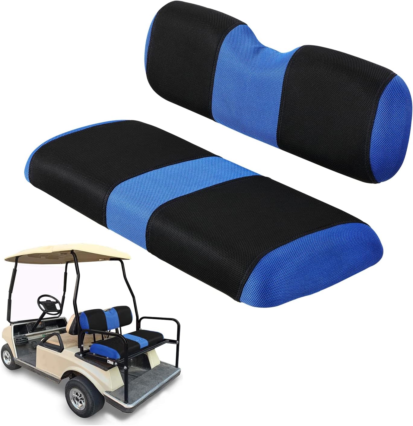YUWEIDG0769 4 Passenger Golf Cart Seat Covers Fit for EZGO TXT OEM Ordinary Seat Cushion, EZGO TXT Front and Back seat Cover, Washable Golf Cart Seat Covers for EZGO