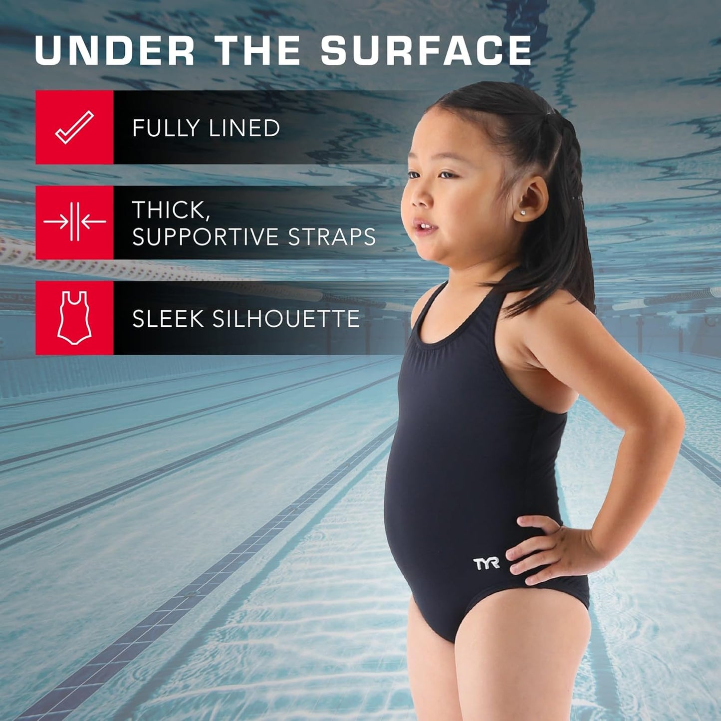 TYR Girls Girl's Solid Ella MaxfitSwimsuit X-Small