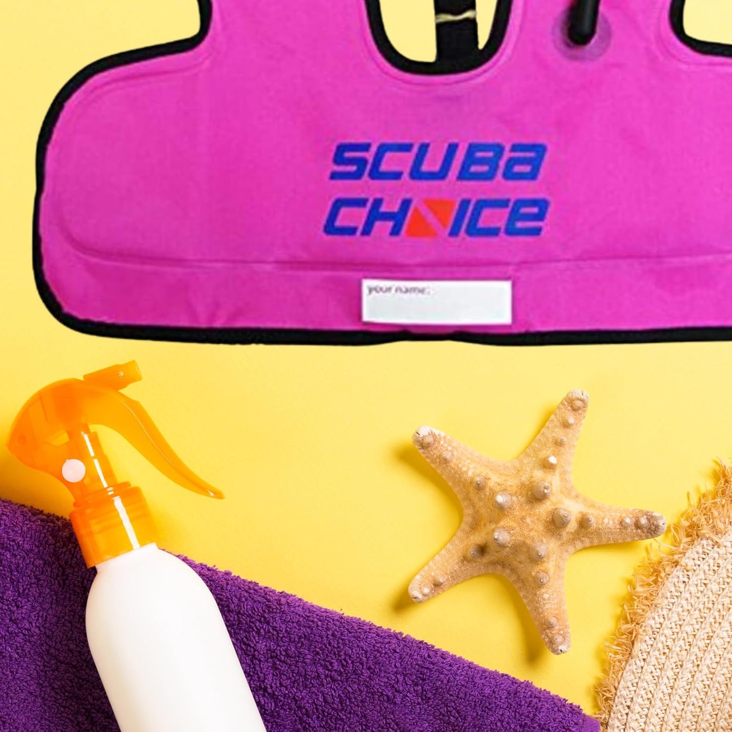 Scuba Choice Kid's Snorkel Vest with Name Box, Purple – Lightweight Adjustable Vest for Kids Up to 100 lbs with Easy Oral Inflator and Anti-Ride-Up Strap for Comfort and Safety