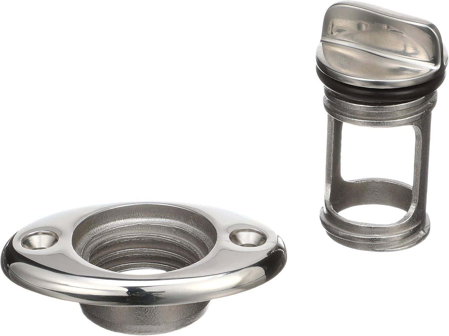 Seachoice Stainless Steel Marine Boat Garboard Drain & Plug, Polished Finish
