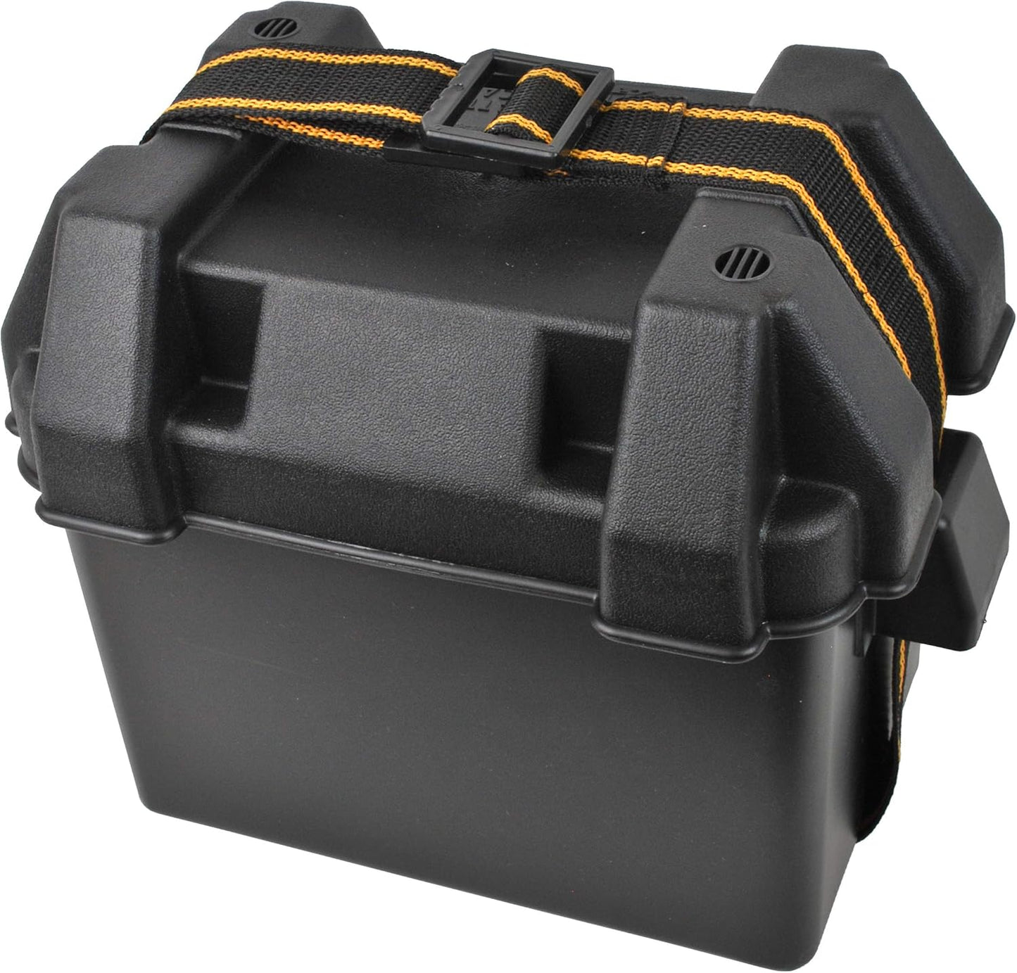 attwood 9082-1 U1 Small Series 16 Vented Marine Boat Battery Box with Mounting Kit and Strap, Black, One Size