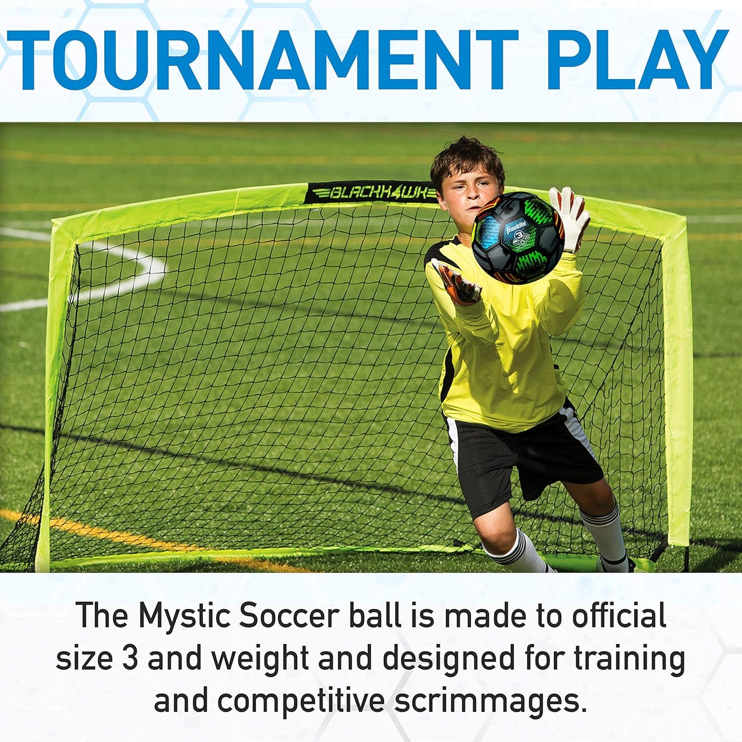 Franklin Sports Mystic Kids Soccer Ball - Size 3 Youth Soccer Ball - Soft Cover - Great for Kids and Toddlers - Air Pump Included, Size 3 - Ages 8 & Under