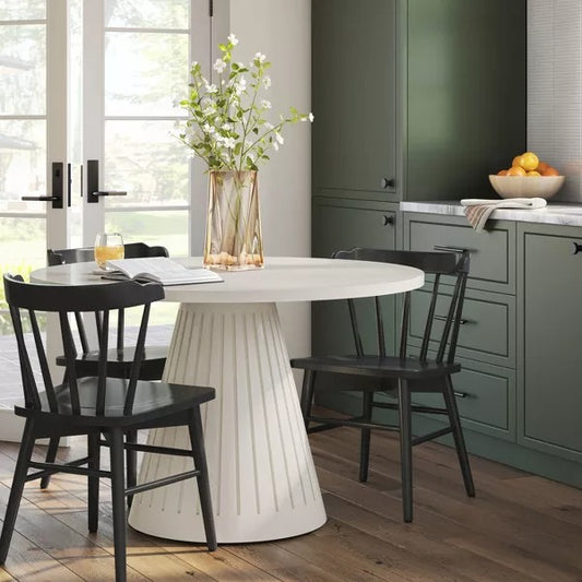 Wooden Barrel Dining Chair Black (FA) - Threshold: Curved Back, No Assembly Required