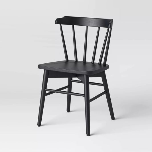 Wooden Barrel Dining Chair Black (FA) - Threshold: Curved Back, No Assembly Required