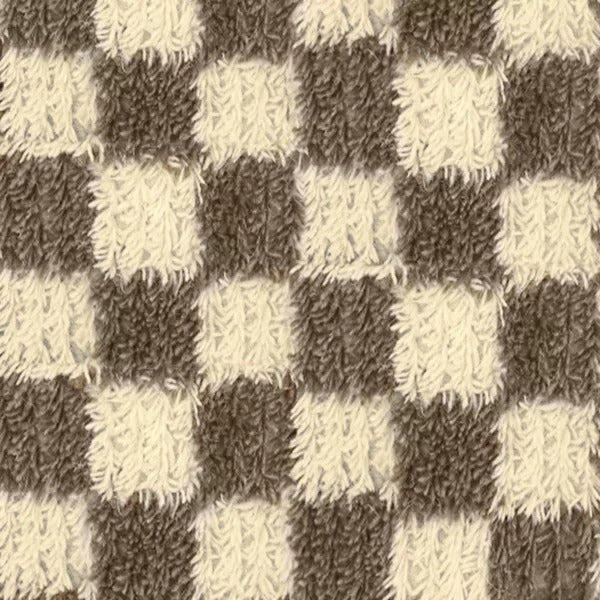 Checkerboard Pouf Cream/Brown - Threshold Ottoman, No Assembly