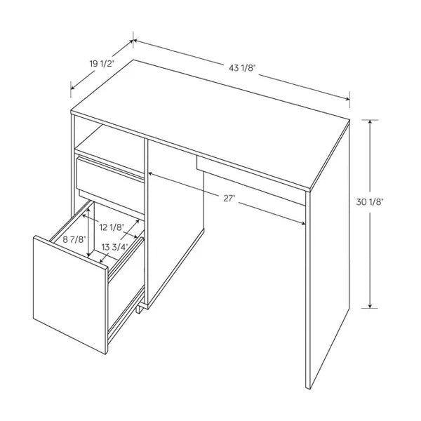 Dorm Storage Desk Espresso - Room Essentials: Home Office Computer Desk with Shelf & Metal Hardware