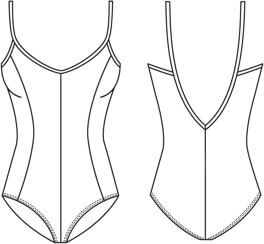 Mirella womens Mirella Women's Princess Seam V-front Camisole Leotard
