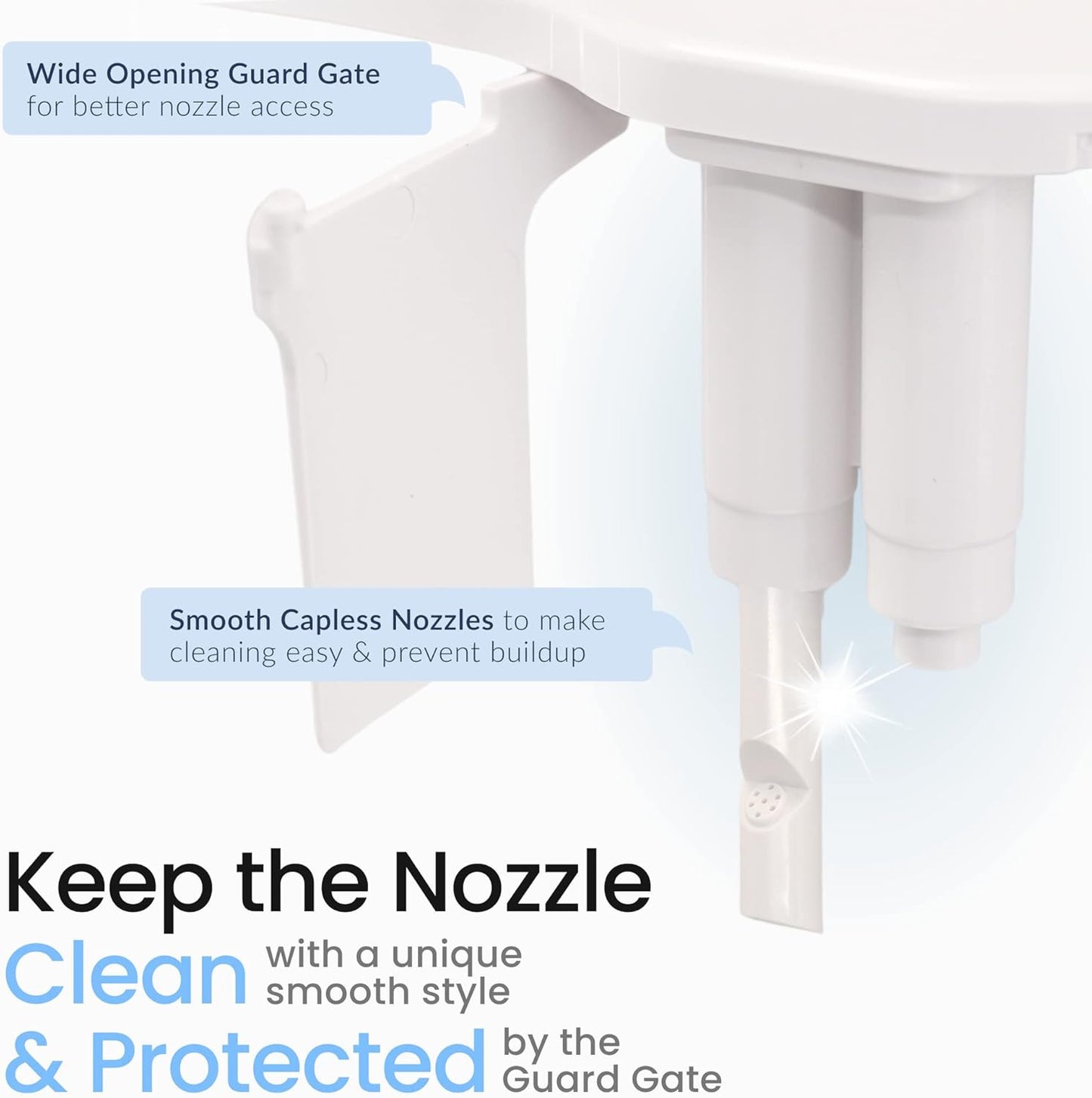 LUXE Bidet NEO 185 Plus - Patented Bidet Attachment for Toilet Seat, Innovative Hinges to Clean, Slide-in Easy Install, Advanced 360Â° Self-Clean, Dual Nozzles, Feminine & Rear Wash (Chrome)