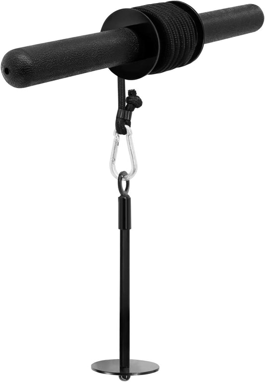 Yes4All Wrist and For12earm Blaster, Wrist & Forearm Roller with Soft Foam Grip Handles for Training, Workout - Fit 1-inch Standard & 2-inch Olympic Weight Plates (Black)