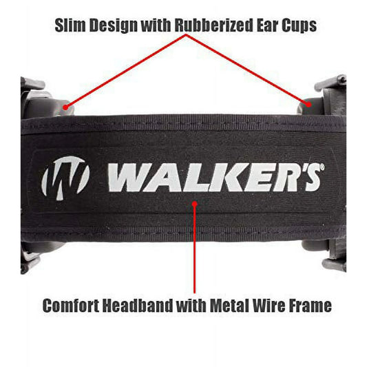 Walker's Razor Slim Passive Earmuff - Ultra Low-Profile Earcups - Flat Dark Earth (GWP-RSMPAS-FDE)