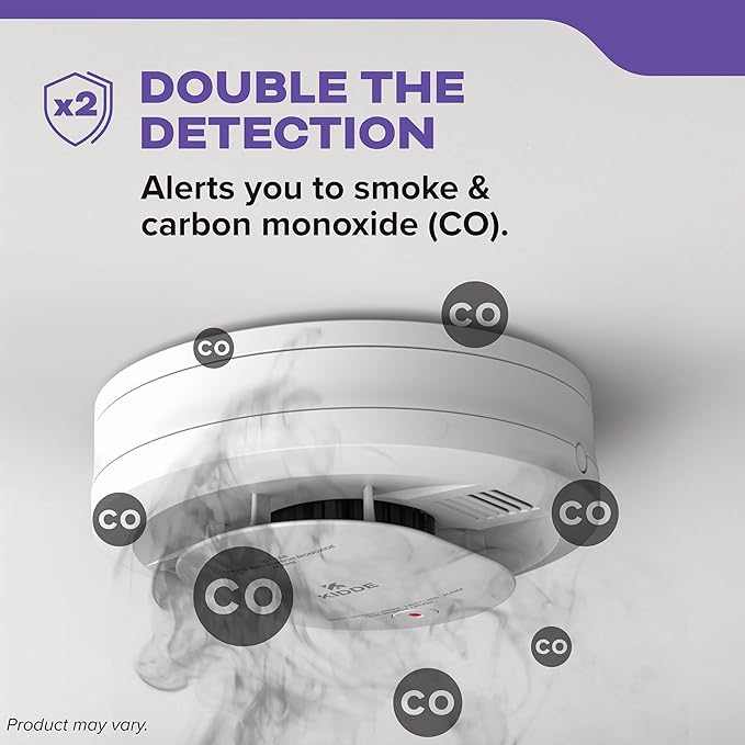 Kidde Smoke & Carbon Monoxide Detector, 10-Year Battery Powered, LED Warning Light Indicators, 4 Pack