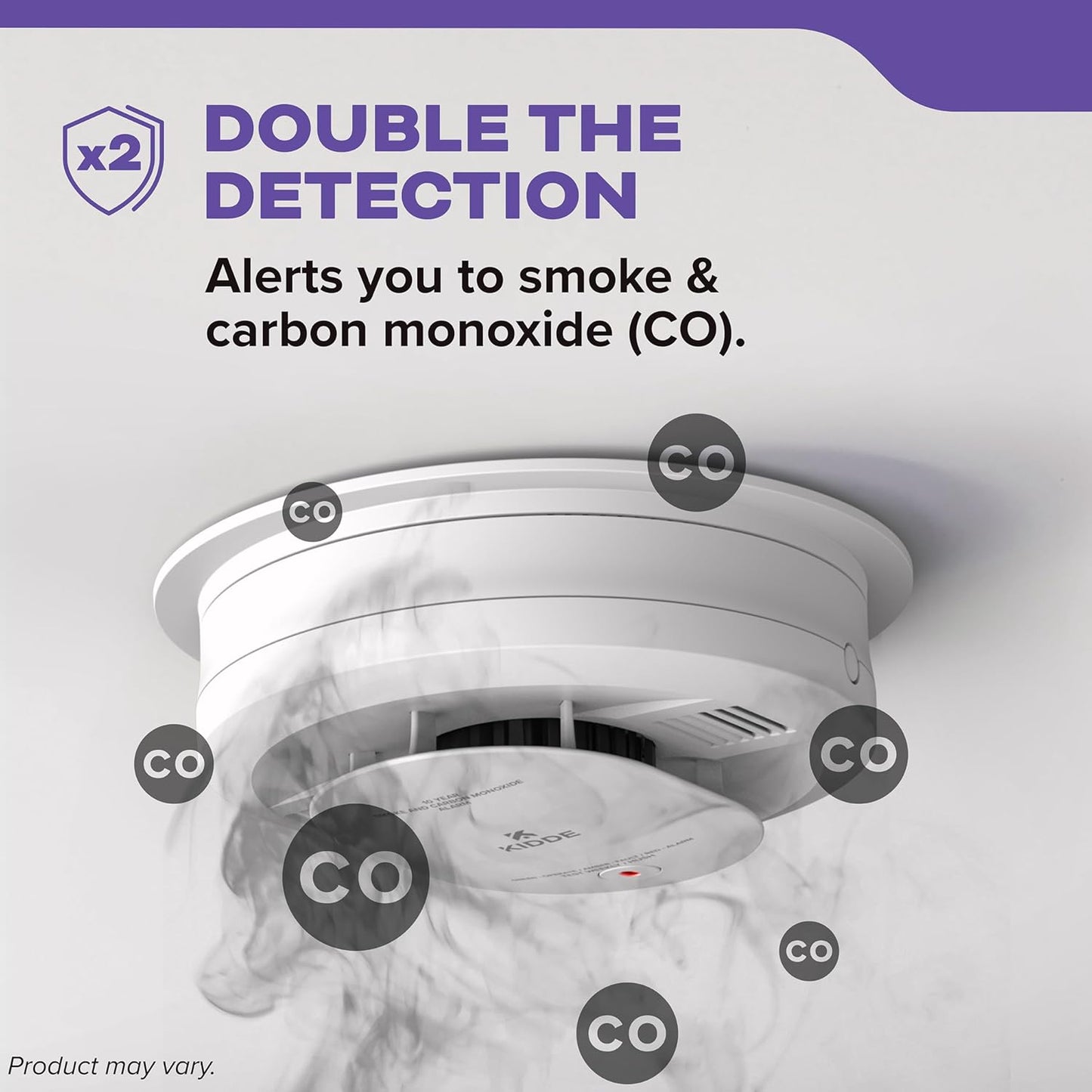 Kidde Smoke Detector, AA Battery Powered, LED Warning Light Indicators, 1 Pack, White, 30CUAR