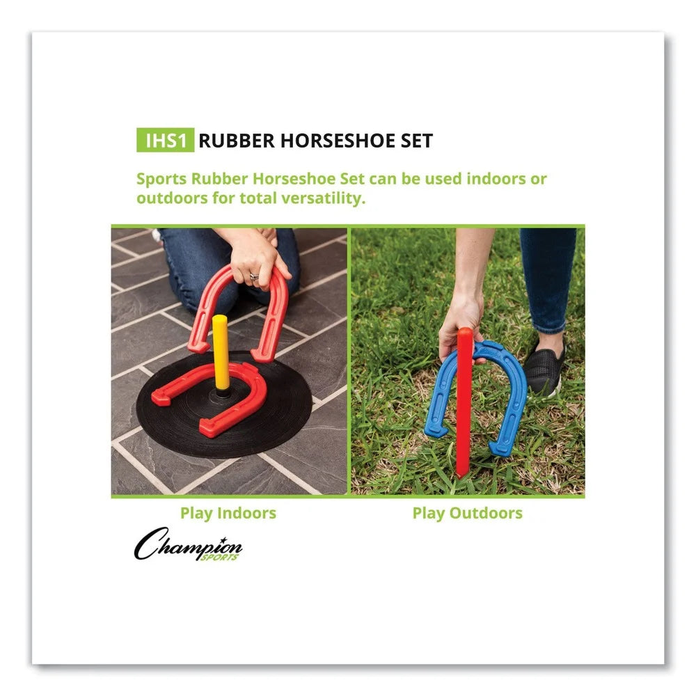 Champion Sports Indoor/Outdoor Horseshoe Set Red