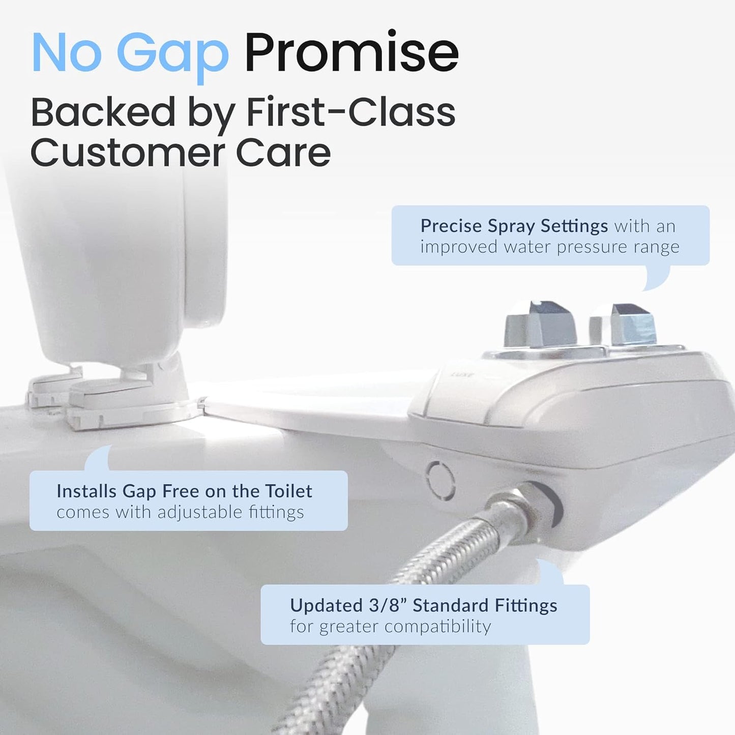 LUXE Bidet NEO 185 Plus - Patented Bidet Attachment for Toilet Seat, Innovative Hinges to Clean, Slide-in Easy Install, Advanced 360Â° Self-Clean, Dual Nozzles, Feminine & Rear Wash (Chrome)