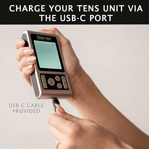 TENS 7000 Rechargeable TENS Unit Muscle Stimulator, 48 Pack Electrodes and Pain Relief Device - Advanced TENS Machine for Effective Back Pain Relief, Nerve Pain Relief, Muscle Pain Relief