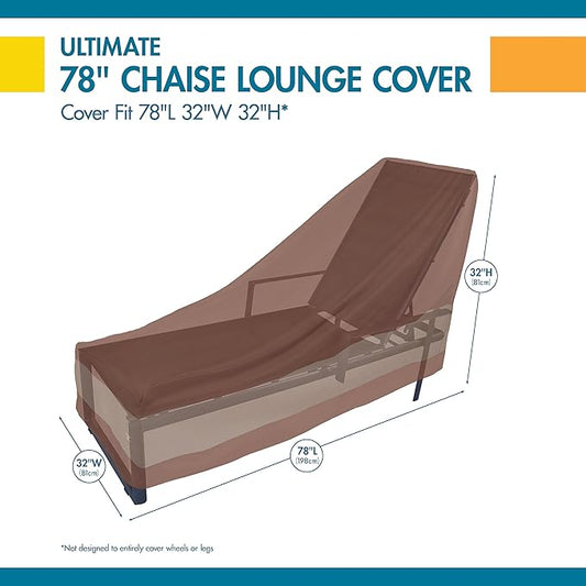Duck Covers Soteria Waterproof 80 Inch Patio Chaise Lounge Chair Cover, Patio Furniture Covers