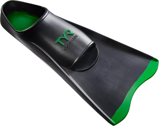 TYR unisex adult Crossblade Fins 2.0 Footwear, Black/Green, X-Small US