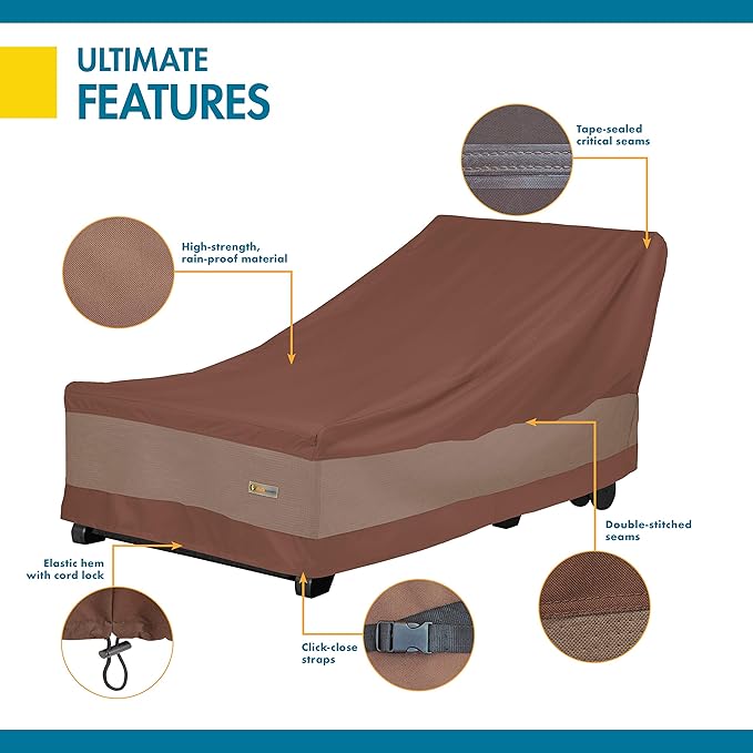 Duck Covers Soteria Waterproof 80 Inch Patio Chaise Lounge Chair Cover, Patio Furniture Covers