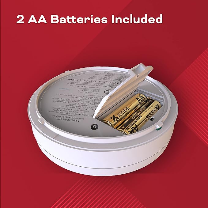 Kidde Smoke & Carbon Monoxide Detector, AA Battery Powered, LED Warning Light Indicators, 2 Pack