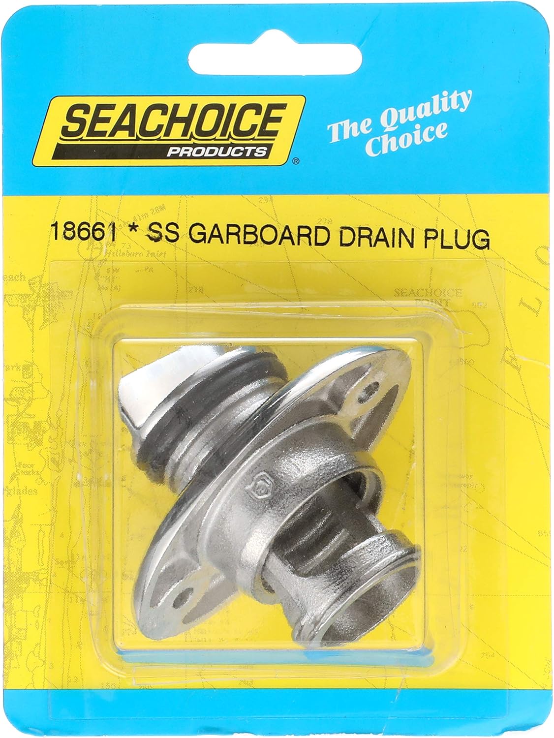 Seachoice Stainless Steel Marine Boat Garboard Drain & Plug, Polished Finish