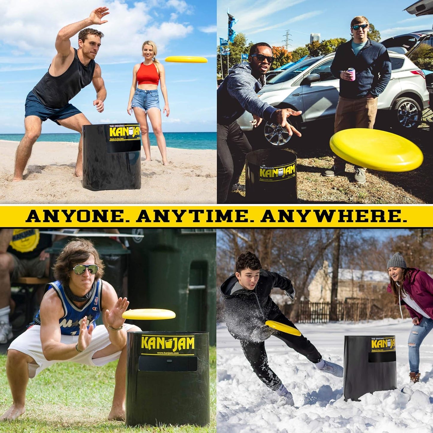Kan Jam Original Disc Toss Game - Kan Jam Rookie, PRO and To-Go Disc Golf Sets with Illuminate LED Frisbee Versions,Black