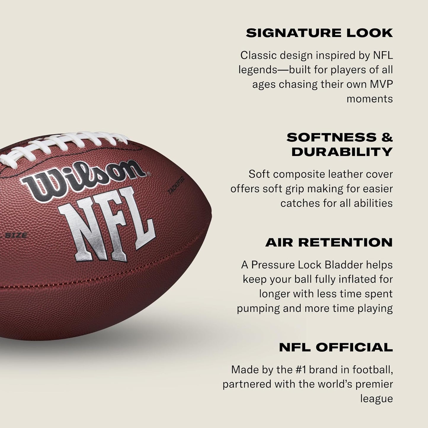 Wilson NFL MVP Football - Junior Size, Brown