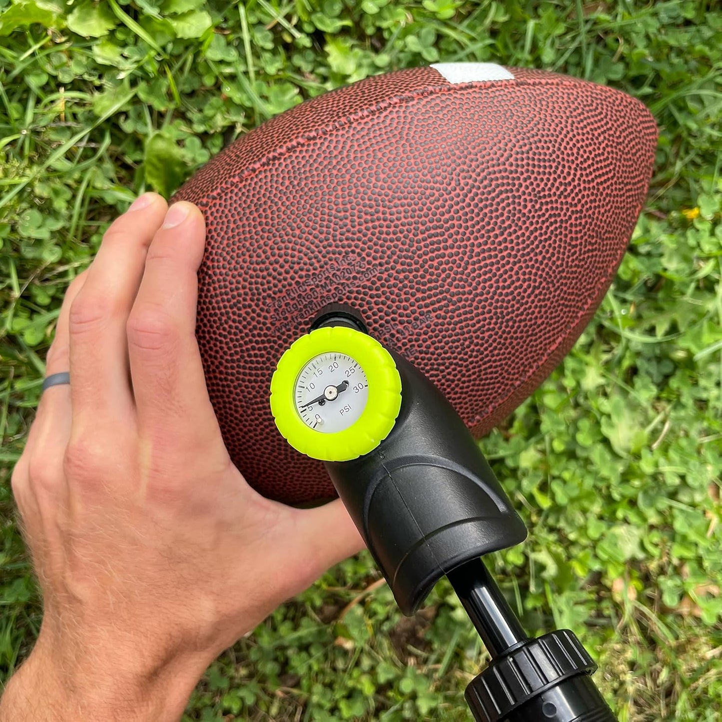 Franklin Sports Ball Pump + Pressure Gauge with Needle - Perfect Pump Hand Pump for Sports Balls - Air Inflation Pump for Soccer, Basketballs + More, Black
