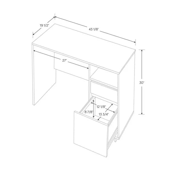 Writing Dorm Desk with Drawers White - Room Essentials