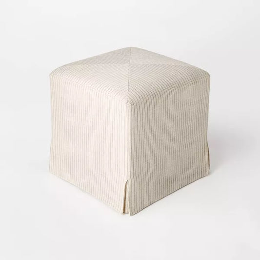 Gray Upholstered Slipcover Ottoman – Versatile Accent SeatinLynwood Slipcover Cube Ottoman Gray - Threshold designed with Studio McGee: Upholstered Bench, No Assembly, 753793642550