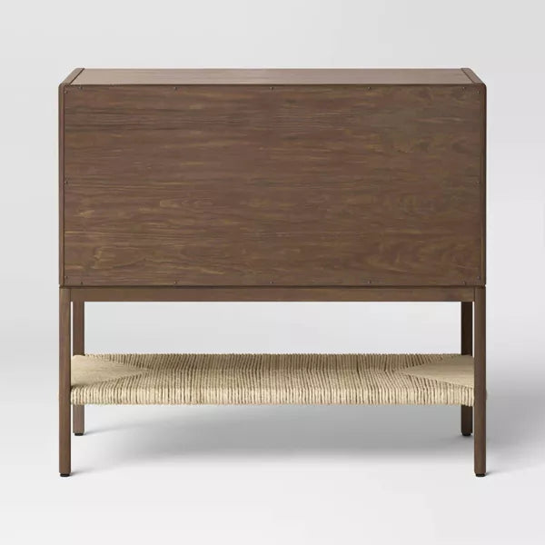 Withania 2 Door Cabinet - Threshold: Vintage Woven Accent, Wood Composite, Anti-Tip