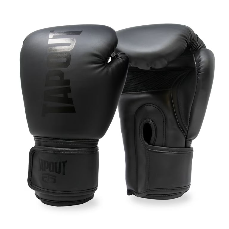 TAPOUT Boxing Gloves with Breathable Mesh Palm for Men and Women in Training, Muay Thai, Kickboxing, Sparring, and MMA (10 oz, Black)