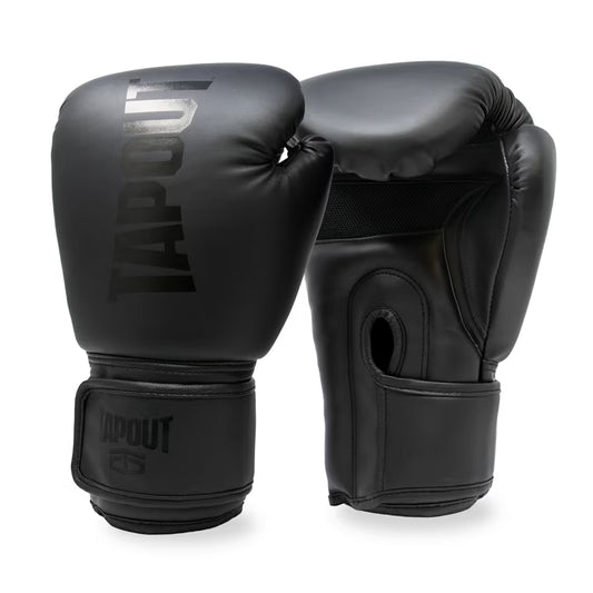TAPOUT Boxing Gloves with Breathable Mesh Palm for Men and Women in Training, Muay Thai, Kickboxing, Sparring, and MMA (10 oz, Black)