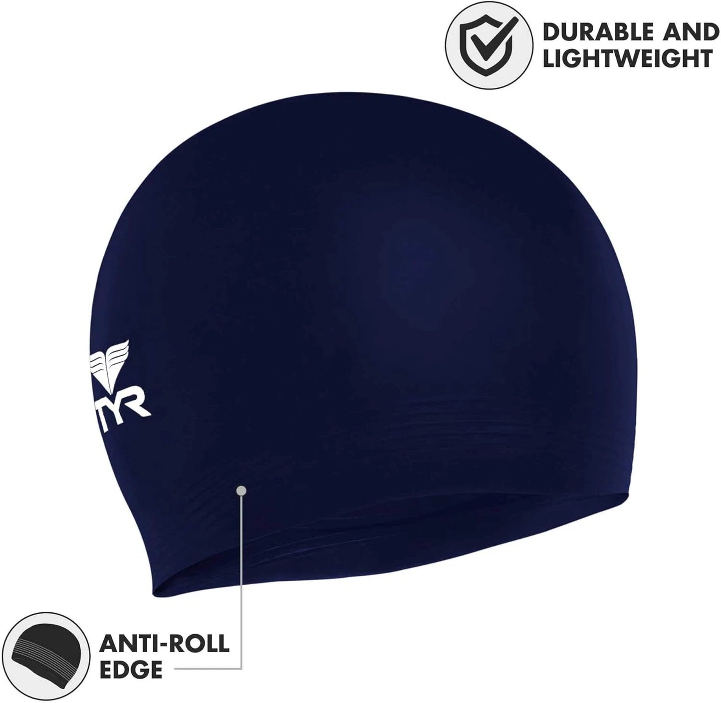 TYR Unisex Adult All-season Swim-caps, Navy